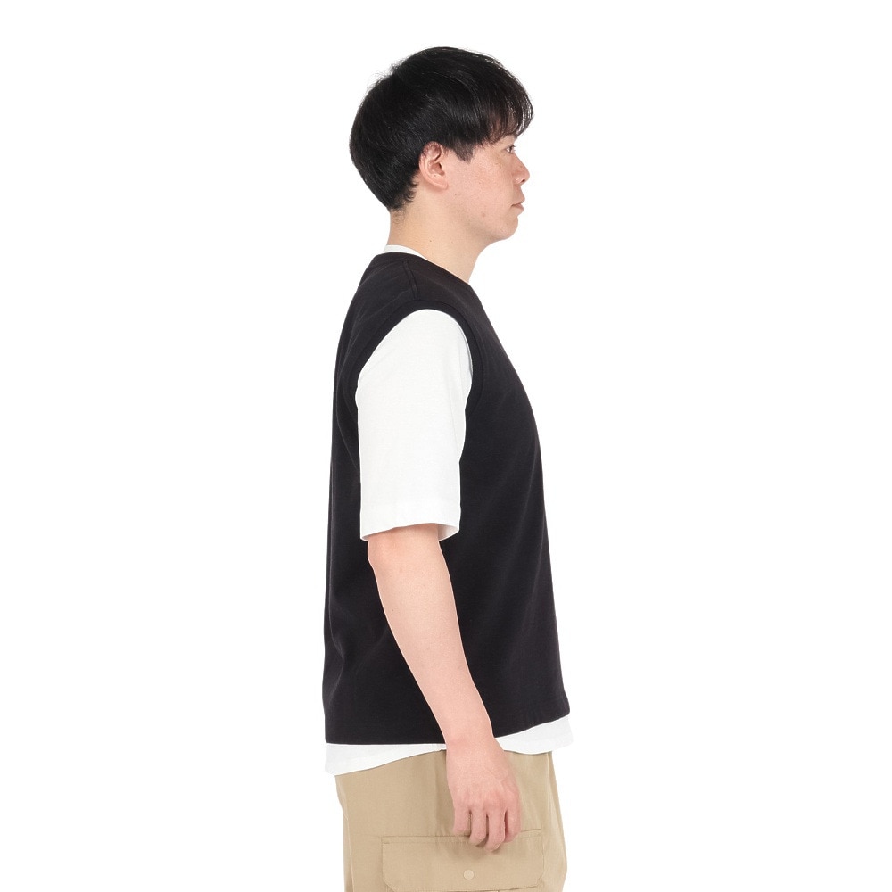 チャムス（CHUMS）（メンズ）半袖Tシャツ + ベスト キーストーン レイヤードTシャツ CH00-1493-K001 ブラック 重ね着 セット