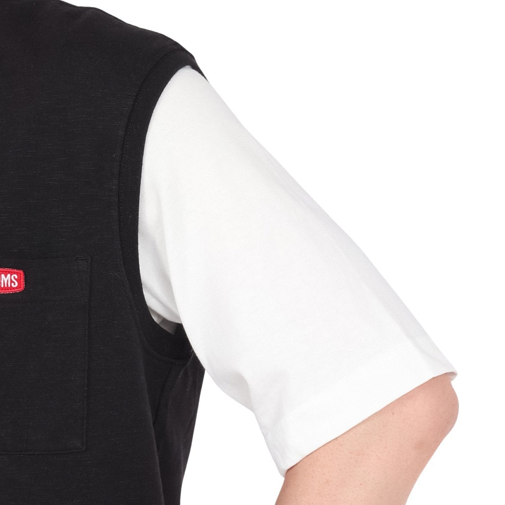 チャムス（CHUMS）（メンズ）半袖Tシャツ + ベスト キーストーン レイヤードTシャツ CH00-1493-K001 ブラック 重ね着 セット