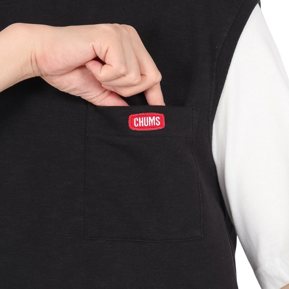 チャムス（CHUMS）（メンズ）半袖Tシャツ + ベスト キーストーン レイヤードTシャツ CH00-1493-K001 ブラック 重ね着 セット