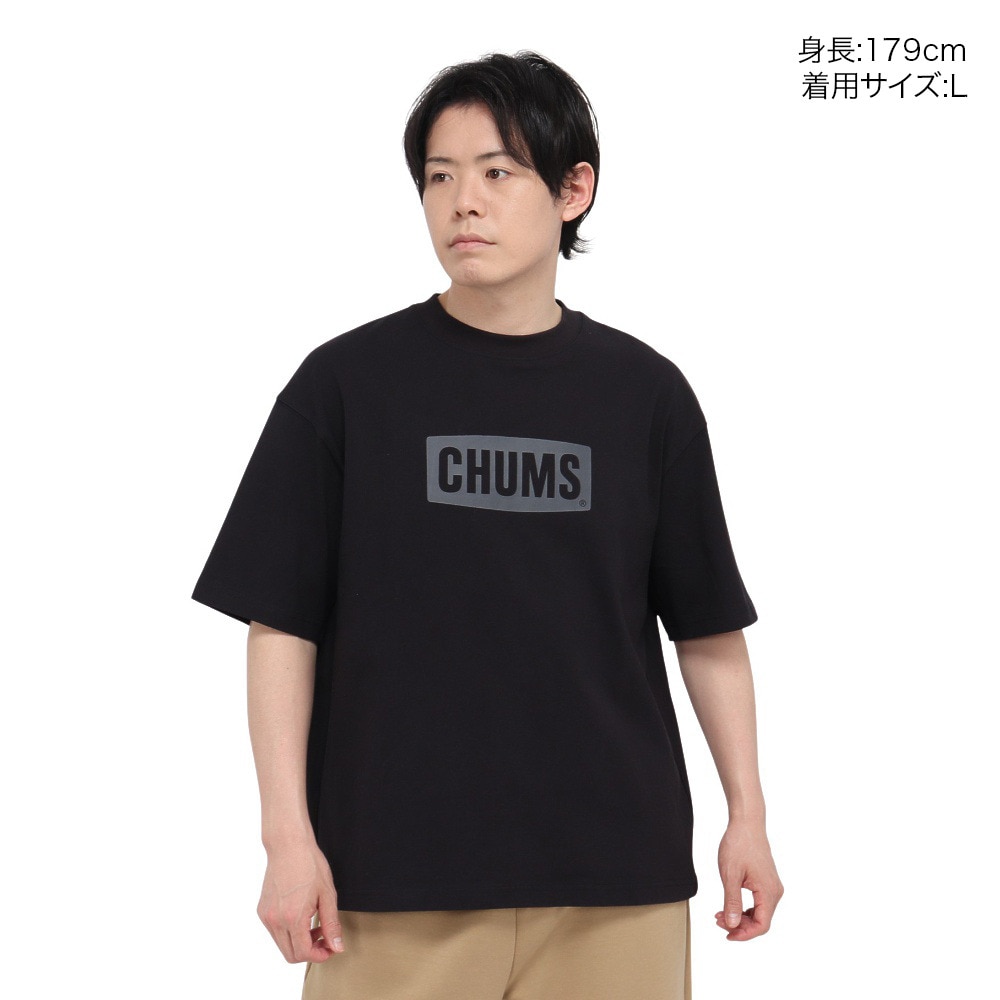 チャムス（CHUMS）（メンズ）半袖Tシャツ ヘビーウェイト チャムスロゴTシャツ CH01-2271-K001 ブラック オーバーサイズ