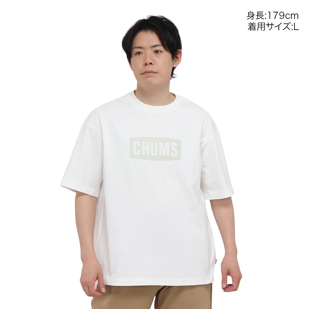 チャムス（CHUMS）（メンズ）半袖Tシャツ ヘビーウェイト チャムスロゴTシャツ CH01-2271-W001 ホワイト オーバーサイズ