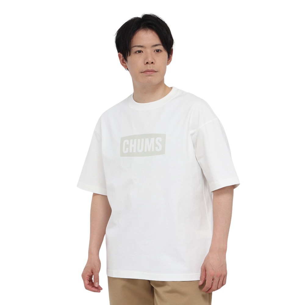 チャムス（CHUMS）（メンズ）半袖Tシャツ ヘビーウェイト チャムスロゴTシャツ CH01-2271-W001 ホワイト オーバーサイズ