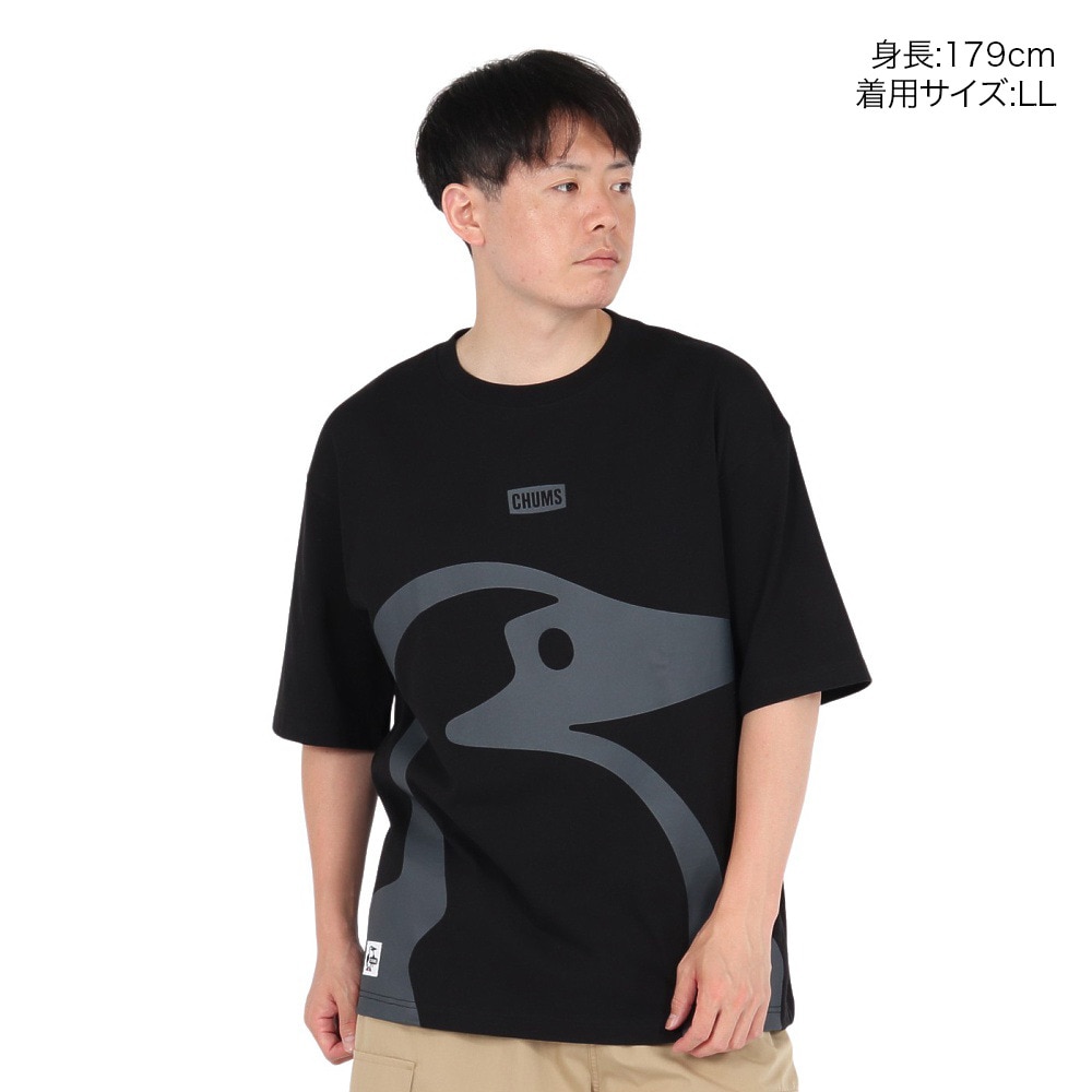 チャムス（CHUMS）（メンズ）半袖Tシャツ ビッグブービーTシャツ CH01-2526-K001 ブラック 綿100 オーバーサイズ