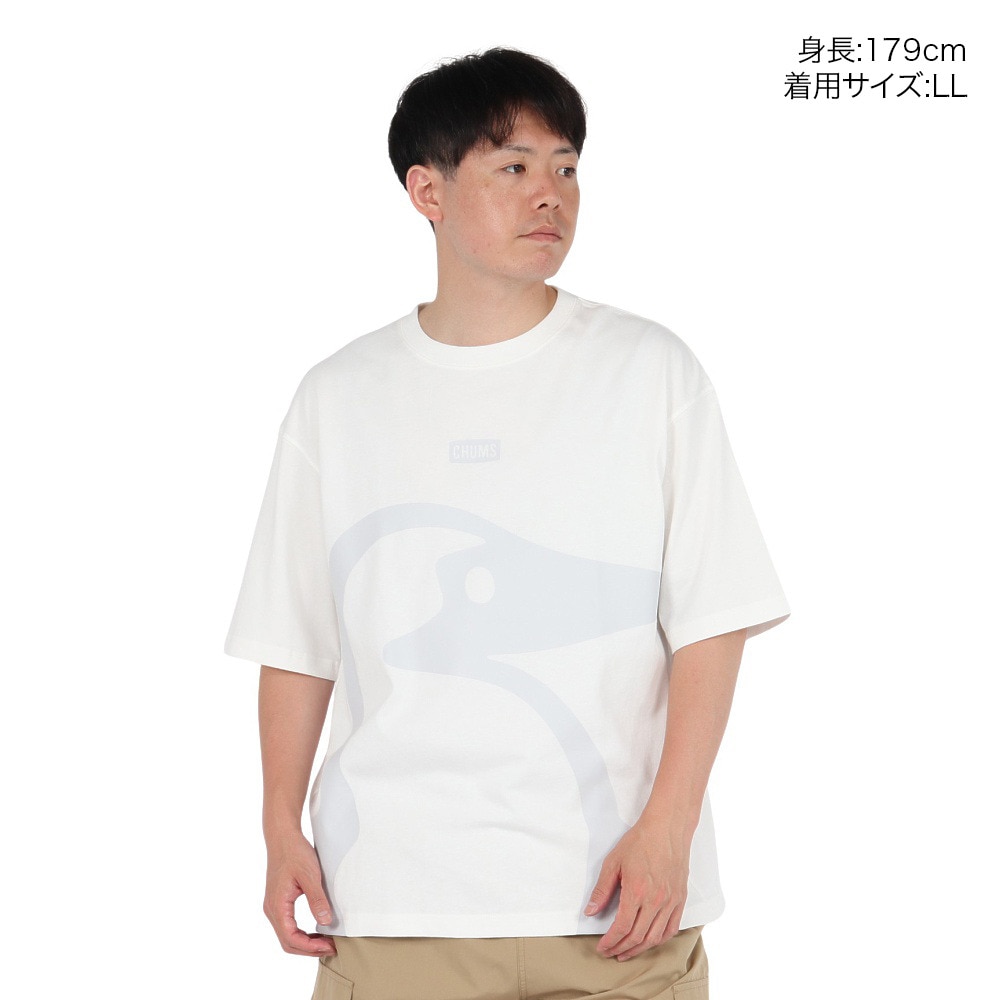チャムス（CHUMS）（メンズ）半袖Tシャツ ビッグブービーTシャツ CH01-2526-W001 ホワイト 綿100 オーバーサイズ