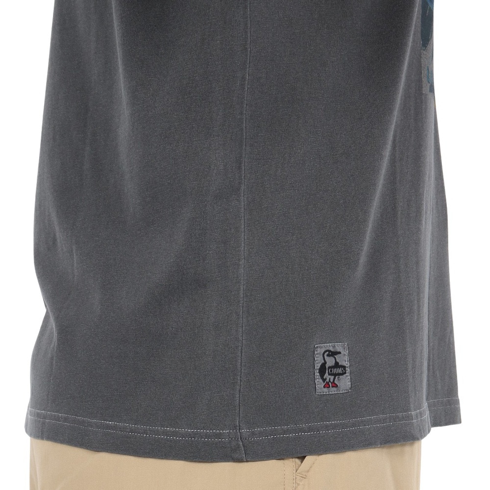 チャムス（CHUMS）（メンズ）半袖Tシャツ チャムススターハリケーンTシャツ CH01-2529-K001 ブラック 綿100 ピグメント加工