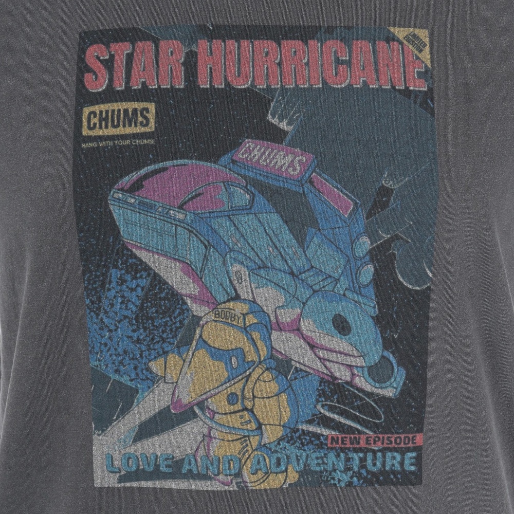 チャムス（CHUMS）（メンズ）半袖Tシャツ チャムススターハリケーンTシャツ CH01-2529-K001 ブラック 綿100 ピグメント加工