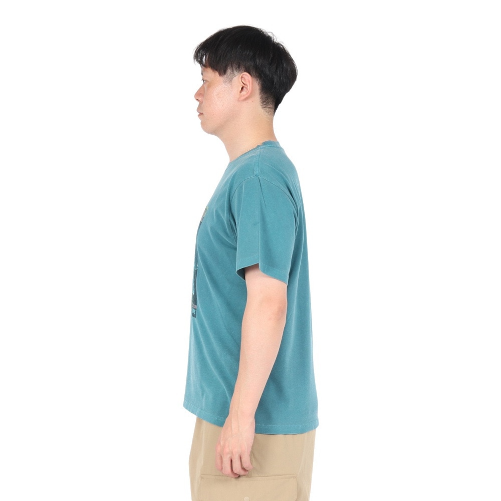 チャムス（CHUMS）（メンズ）半袖Tシャツ チャムススターハリケーンTシャツ CH01-2529-T041 ターコイズ 綿100 ピグメント加工
