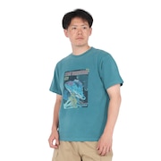 (メンズ)半袖Tシャツ チャムススターハリケーンTシャツ CH01-2529-T041 ターコイズ 綿100 ピグメント加工