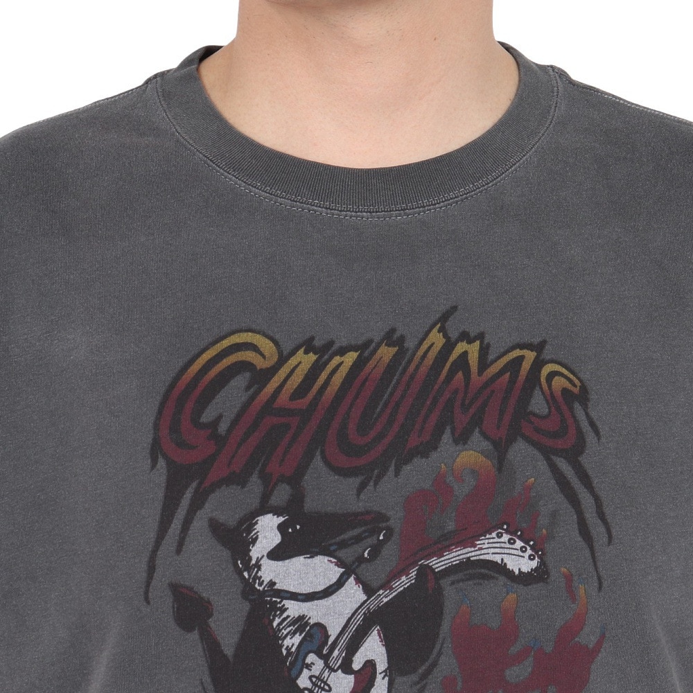 チャムス（CHUMS）（メンズ）半袖Tシャツ 70メタルバンドTシャツ CH01-2533-K001 ブラック 綿100 ヴィンテージ加工