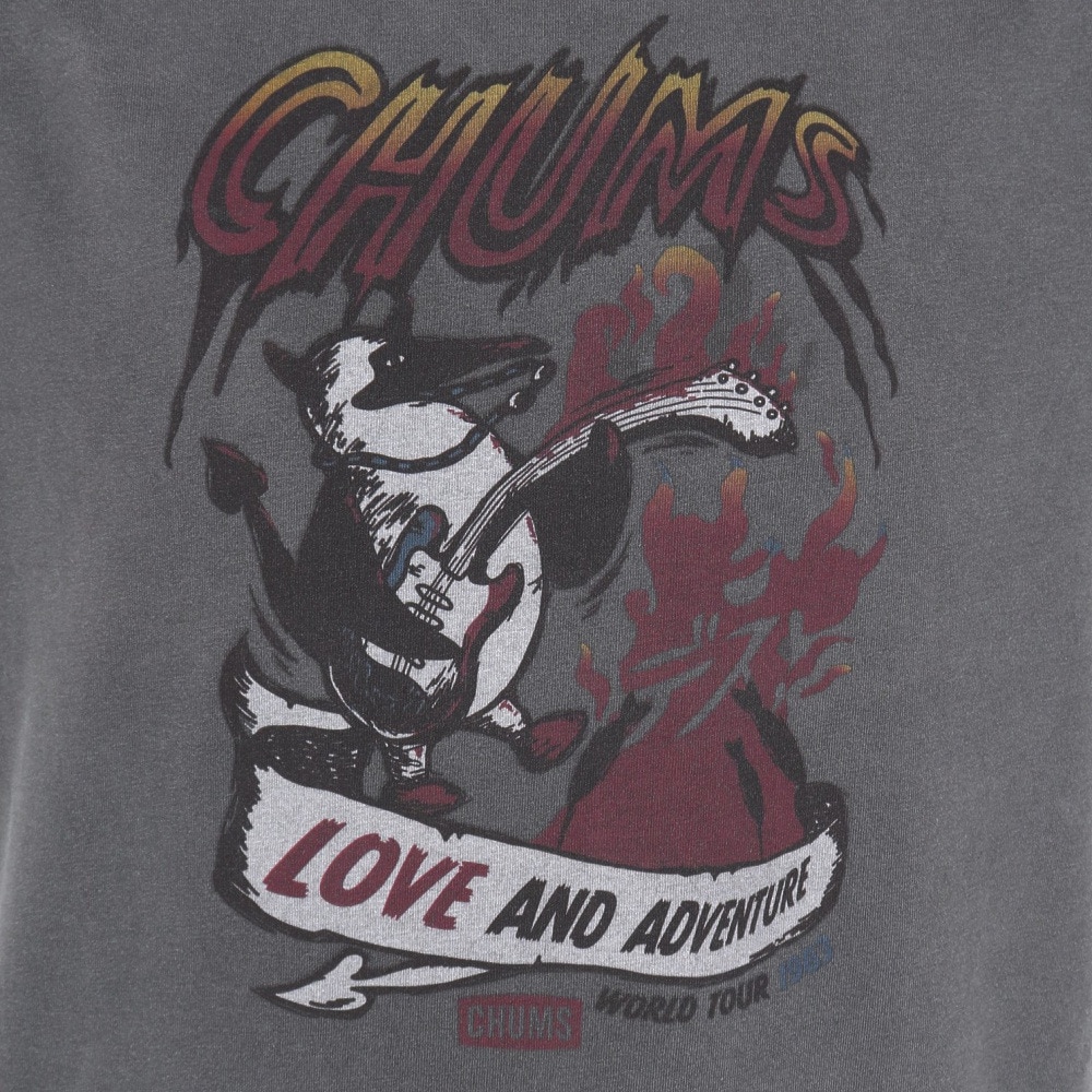 チャムス（CHUMS）（メンズ）半袖Tシャツ 70メタルバンドTシャツ CH01-2533-K001 ブラック 綿100 ヴィンテージ加工