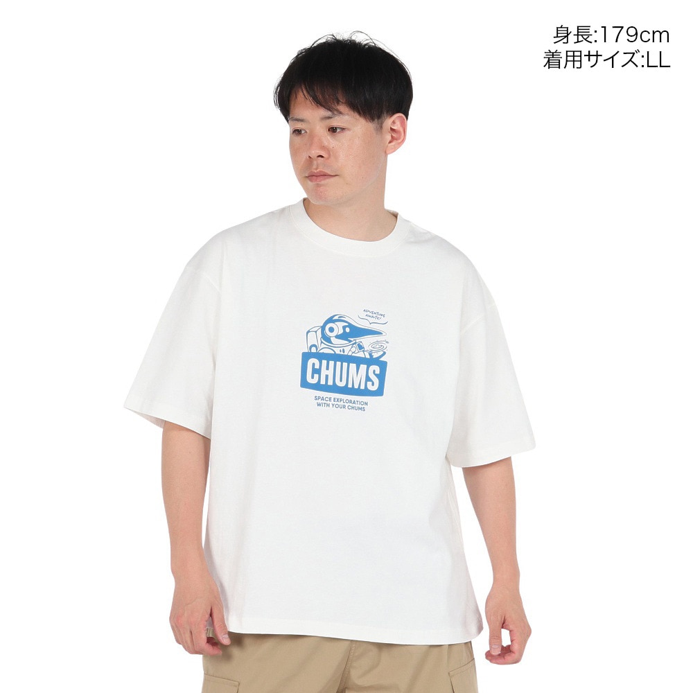 チャムス（CHUMS）（メンズ）半袖Tシャツ スペースブービーTシャツ CH01-2545-W001 ホワイト 綿100 オーバーサイズ