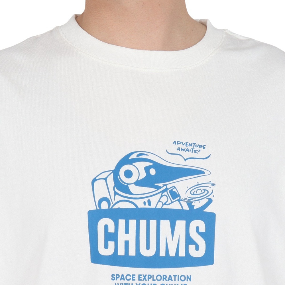 チャムス（CHUMS）（メンズ）半袖Tシャツ スペースブービーTシャツ CH01-2545-W001 ホワイト 綿100 オーバーサイズ