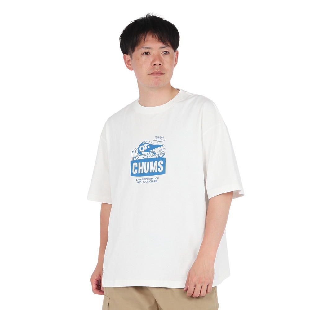 チャムス（CHUMS）（メンズ）半袖Tシャツ スペースブービーTシャツ CH01-2545-W001 ホワイト 綿100 オーバーサイズ