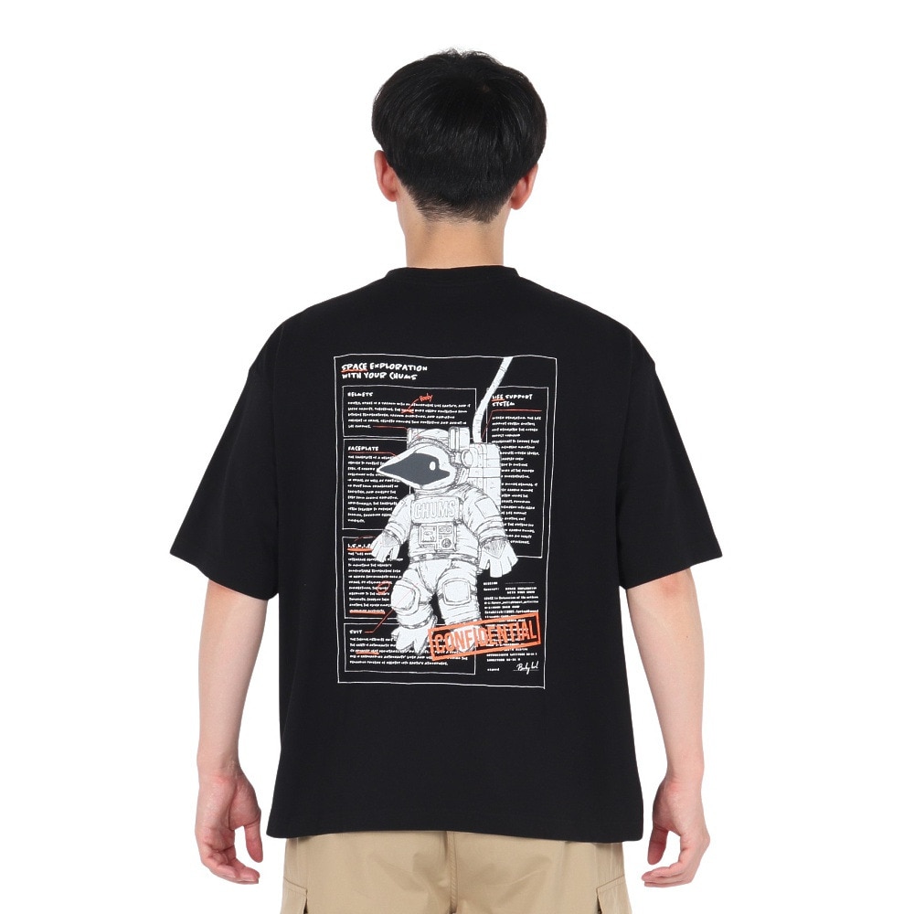 チャムス（CHUMS）（メンズ）半袖Tシャツ スペースブービースペーススーツTシャツ CH01-2546-K001 ブラック 綿100