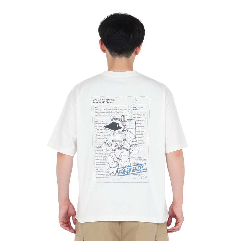 チャムス（CHUMS）（メンズ）袖Tシャツ スペースブービースペーススーツTシャツ CH01-2546-W001 ホワイト 綿100