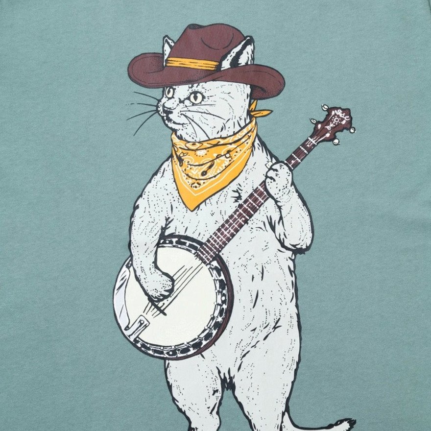 ゴースローキャラバン（GOSLOWCARAVAN）（メンズ）USA COTTON バンジョー猫 半袖Tシャツ 361910 GRN