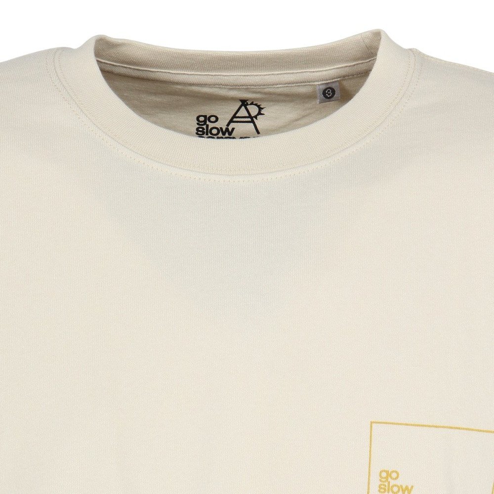 ゴースローキャラバン（GOSLOWCARAVAN）（メンズ）スクエアLOGO バックプリント ゆったり 半袖Tシャツ 361915B IVY