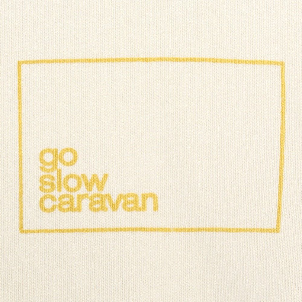 ゴースローキャラバン（GOSLOWCARAVAN）（メンズ）スクエアLOGO バックプリント ゆったり 半袖Tシャツ 361915B IVY