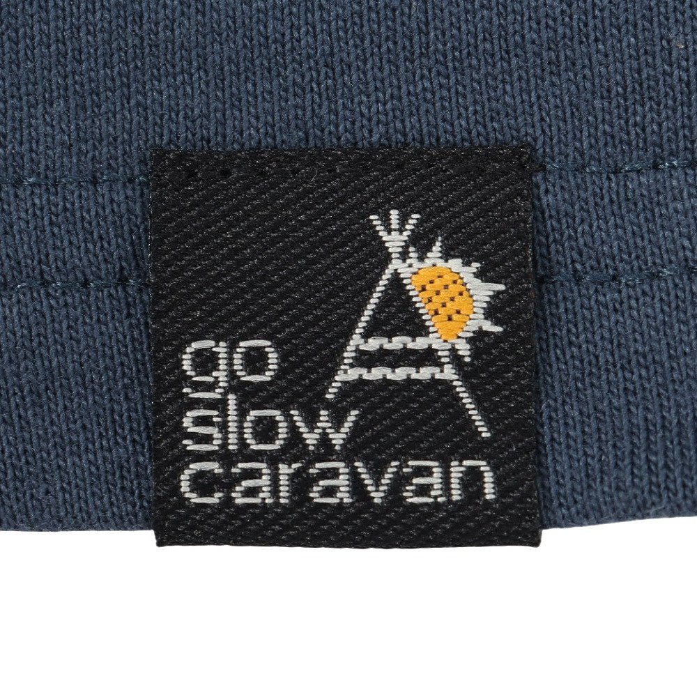 ゴースローキャラバン（GOSLOWCARAVAN）（メンズ）スクエアLOGO バックプリント ゆったり 半袖Tシャツ 361915B NAV