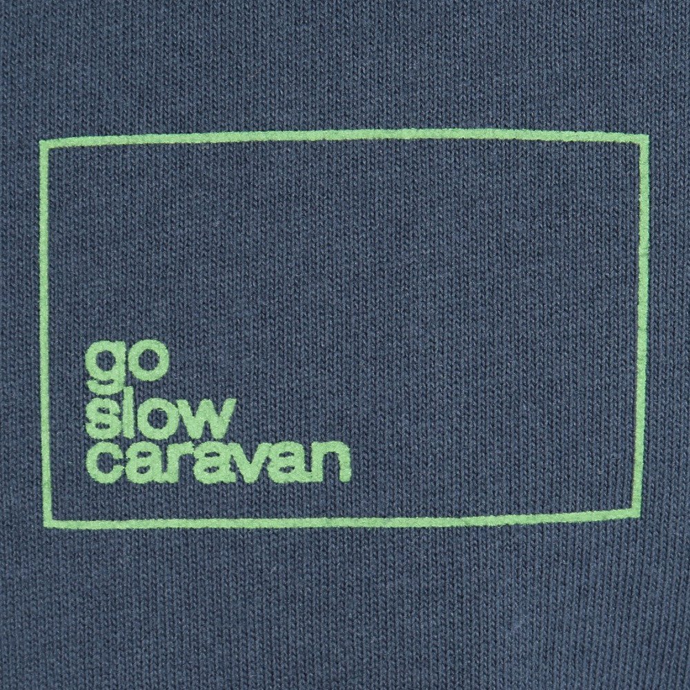 ゴースローキャラバン（GOSLOWCARAVAN）（メンズ）スクエアLOGO バックプリント ゆったり 半袖Tシャツ 361915B NAV