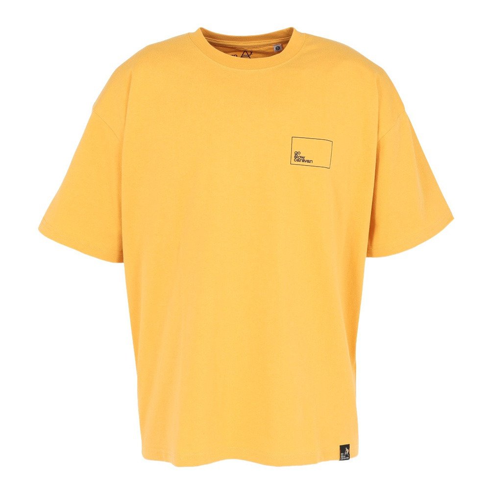 ゴースローキャラバン（GOSLOWCARAVAN）（メンズ）スクエアLOGO バックプリント ゆったり 半袖Tシャツ 361915B YEL