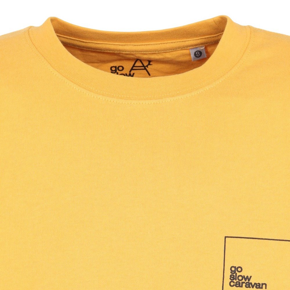 ゴースローキャラバン（GOSLOWCARAVAN）（メンズ）スクエアLOGO バックプリント ゆったり 半袖Tシャツ 361915B YEL