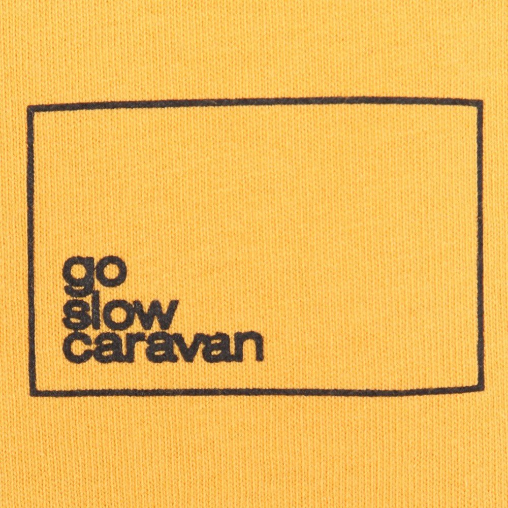 ゴースローキャラバン（GOSLOWCARAVAN）（メンズ）スクエアLOGO バックプリント ゆったり 半袖Tシャツ 361915B YEL