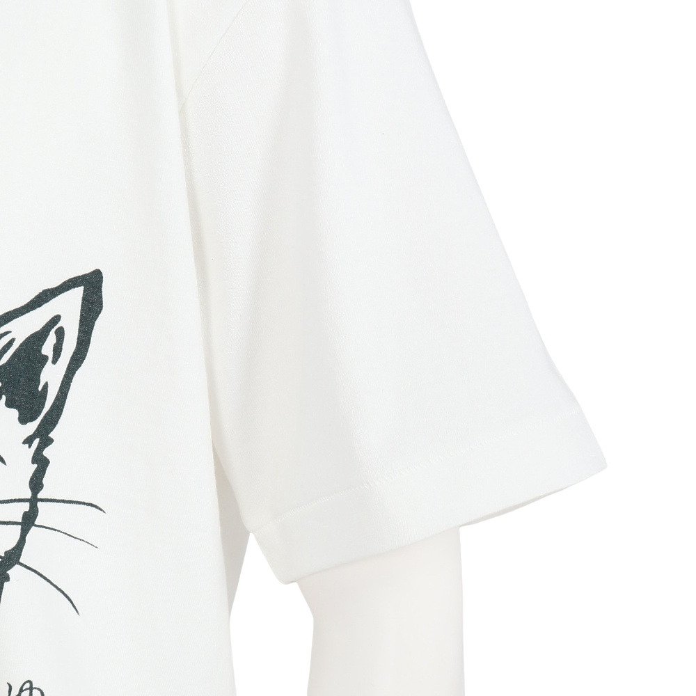 ゴースローキャラバン（GOSLOWCARAVAN）（メンズ、レディース）RAY綿 猫と麦酒 半袖Tシャツ 猫生乾杯 362616 WHT