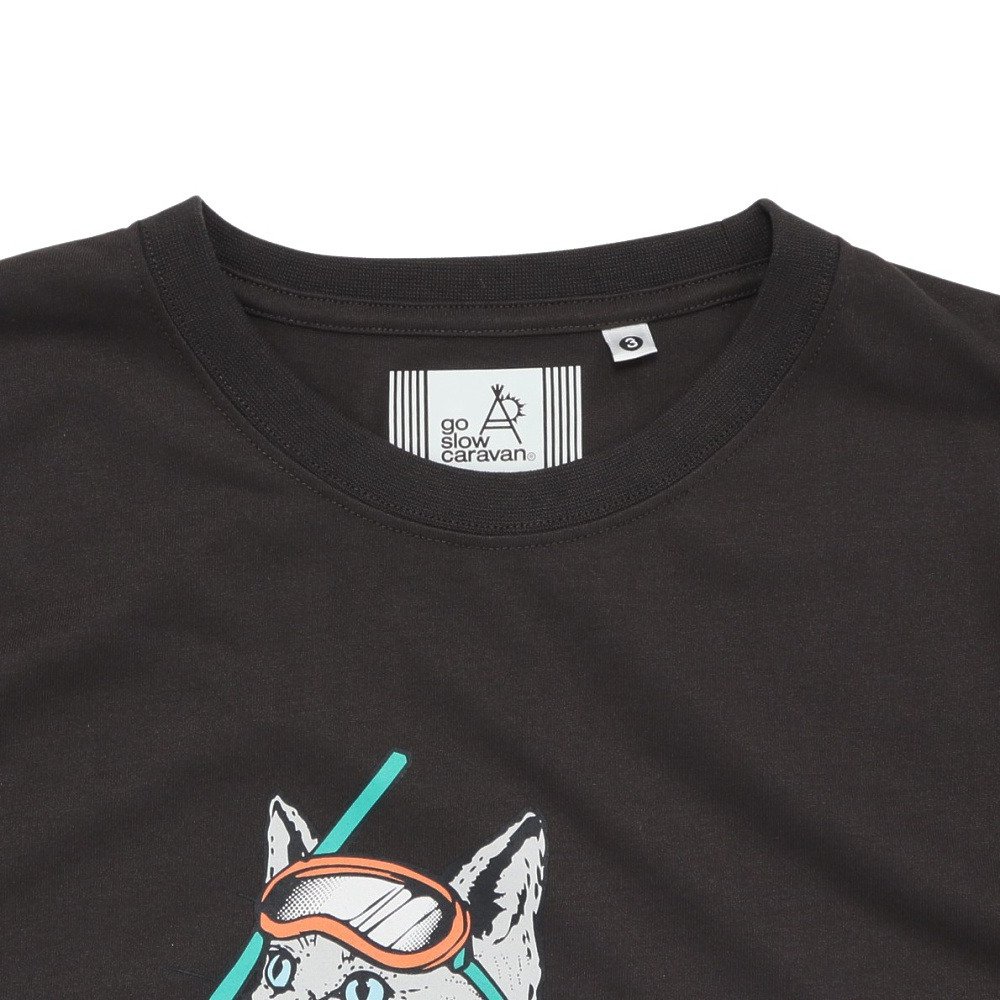 ゴースローキャラバン（GOSLOWCARAVAN）（メンズ、レディース）Drymix 海猫 半袖Tシャツ 365601 BLK