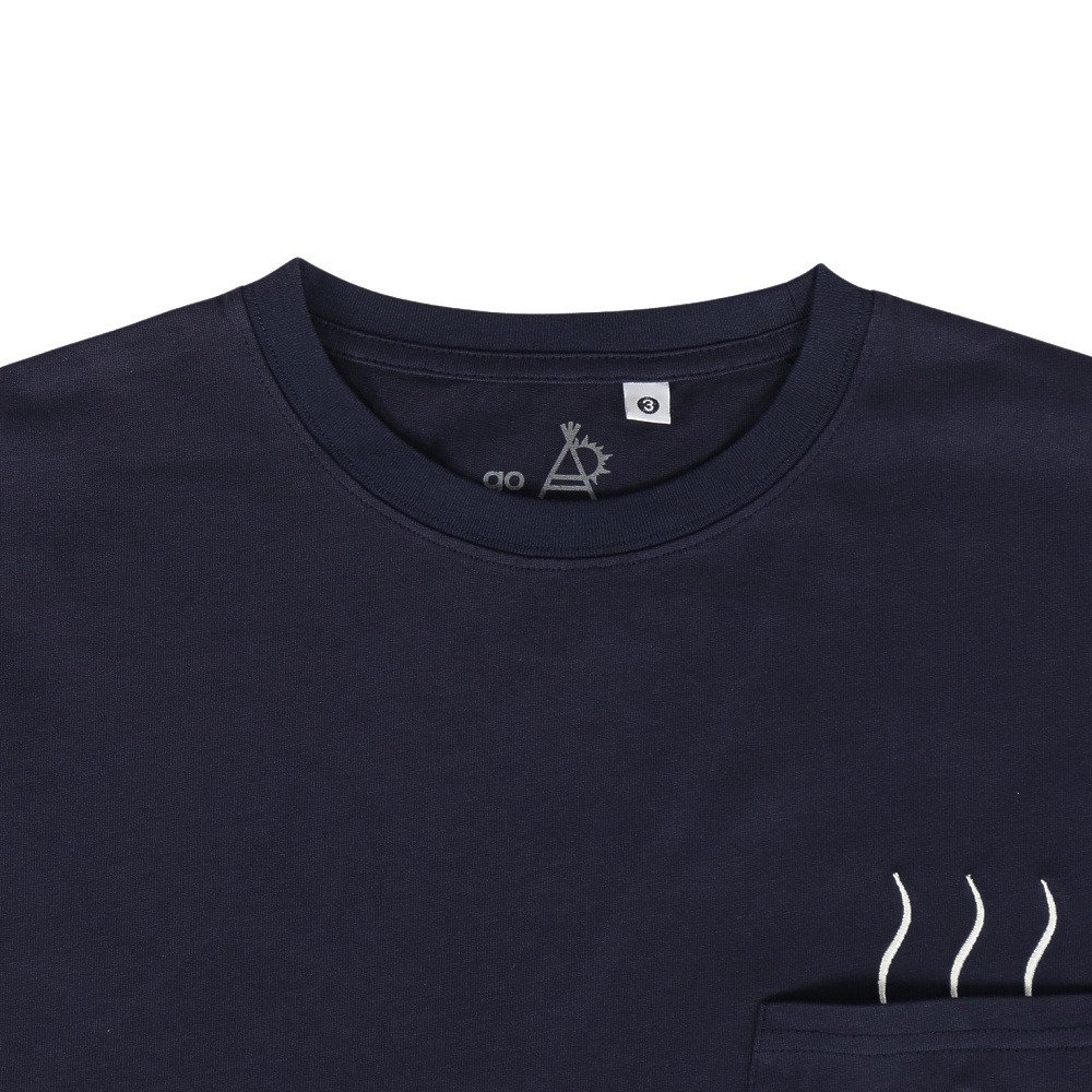 ゴースローキャラバン（GOSLOWCARAVAN）（メンズ）シリコンバイオ 色々ポケット刺繍 ゆったり Tシャツ 366106 NAV