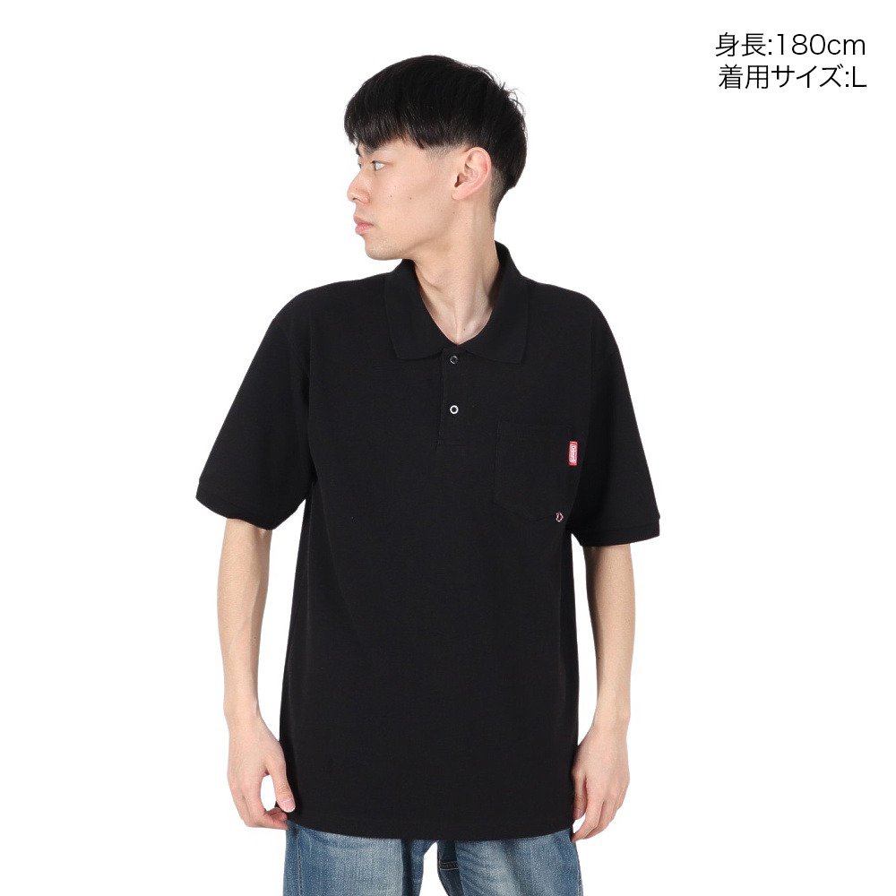 コールマン（Coleman）（メンズ）鹿の子 半袖ポロシャツ X6530A BLK