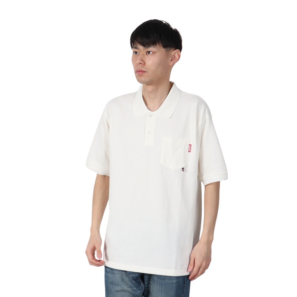 コールマン（Coleman）（メンズ）鹿の子 半袖ポロシャツ X6530A WHT