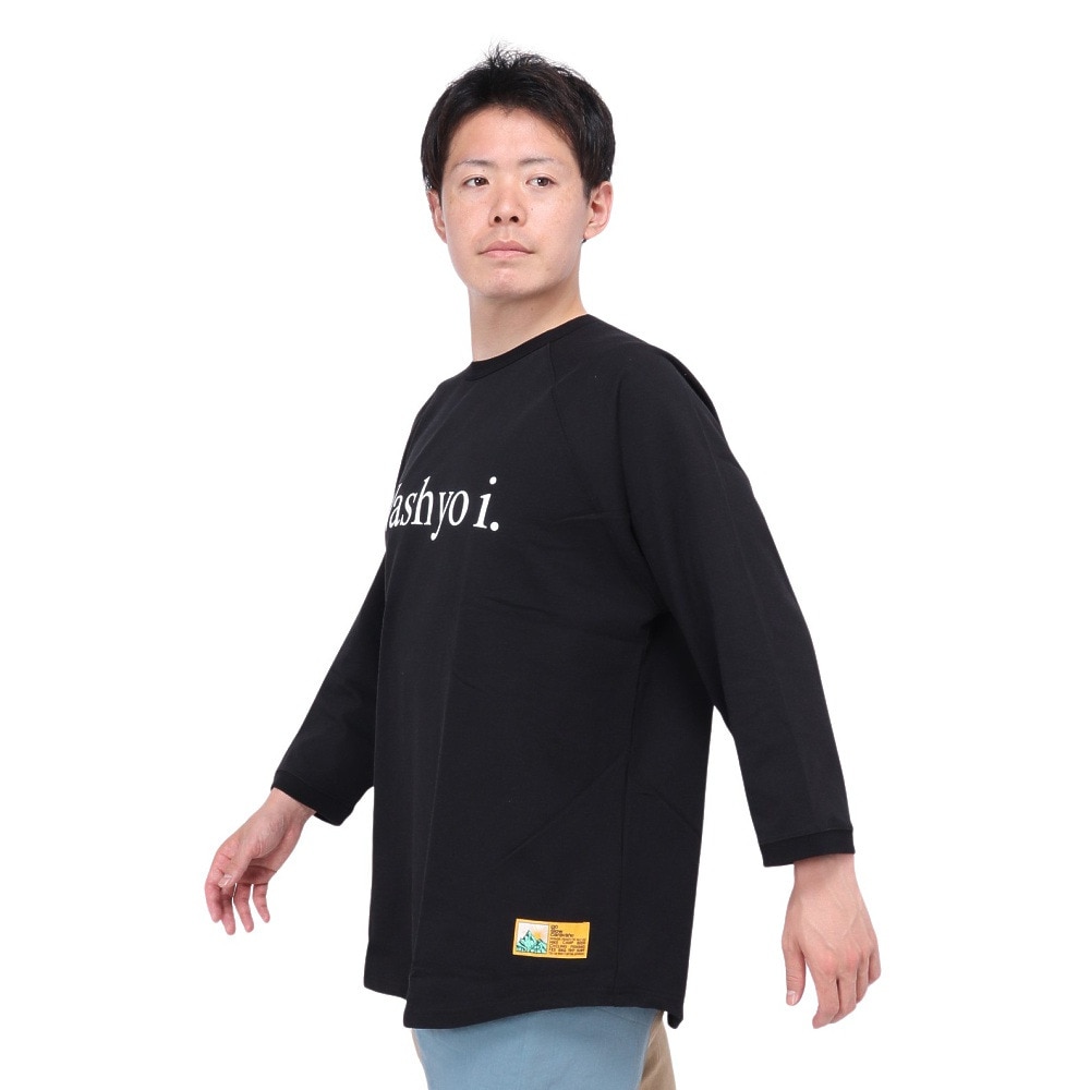 ゴースローキャラバン（GOSLOWCARAVAN）（メンズ、レディース）USA/C 祭 8分袖 ルーズベースボールTシャツ 321905 BLK