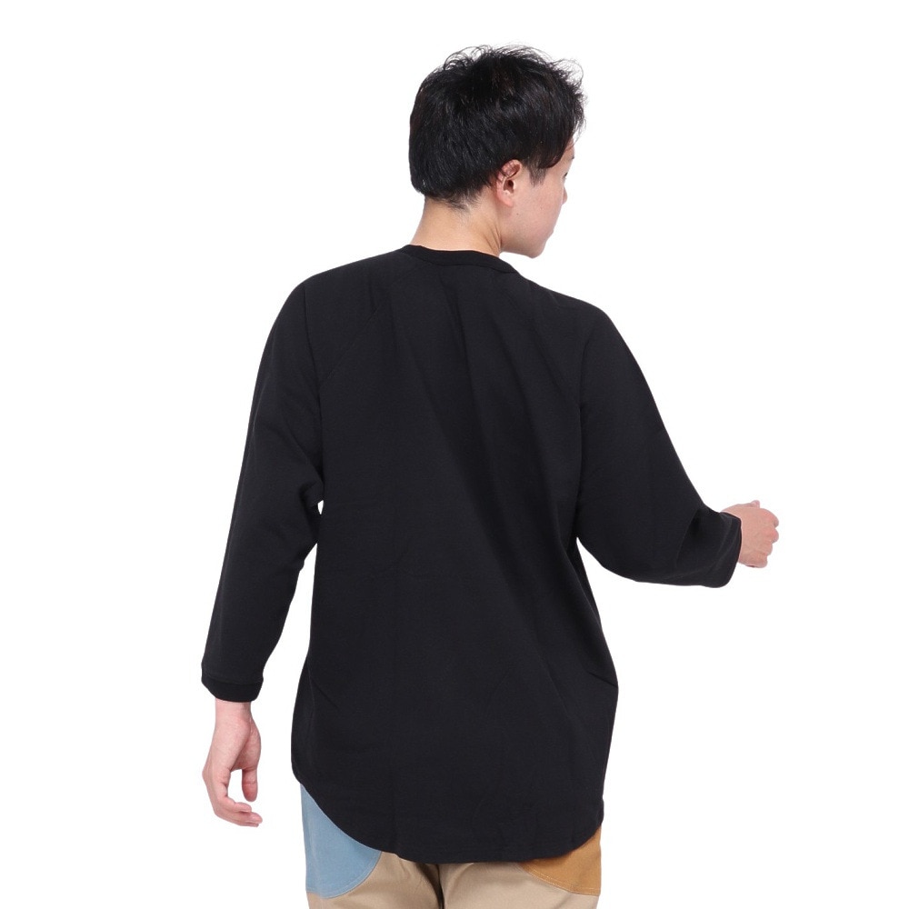 ゴースローキャラバン（GOSLOWCARAVAN）（メンズ、レディース）USA/C 祭 8分袖 ルーズベースボールTシャツ 321905 BLK