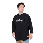 (メンズ、レディース)USA/C 祭 8分袖 ルーズベースボールTシャツ 321905 BLK