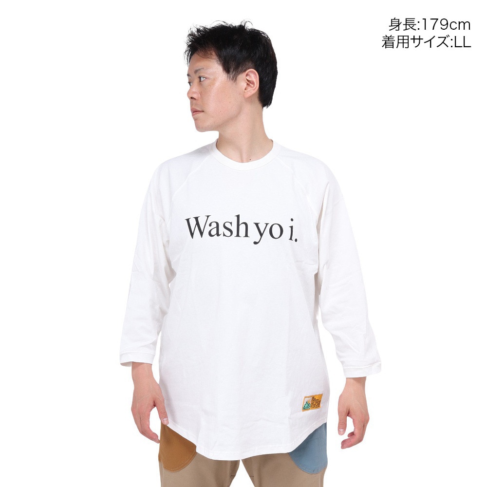 ゴースローキャラバン（GOSLOWCARAVAN）（メンズ、レディース）USA/C 祭 8分袖 ルーズベースボールTシャツ 321905 WHT