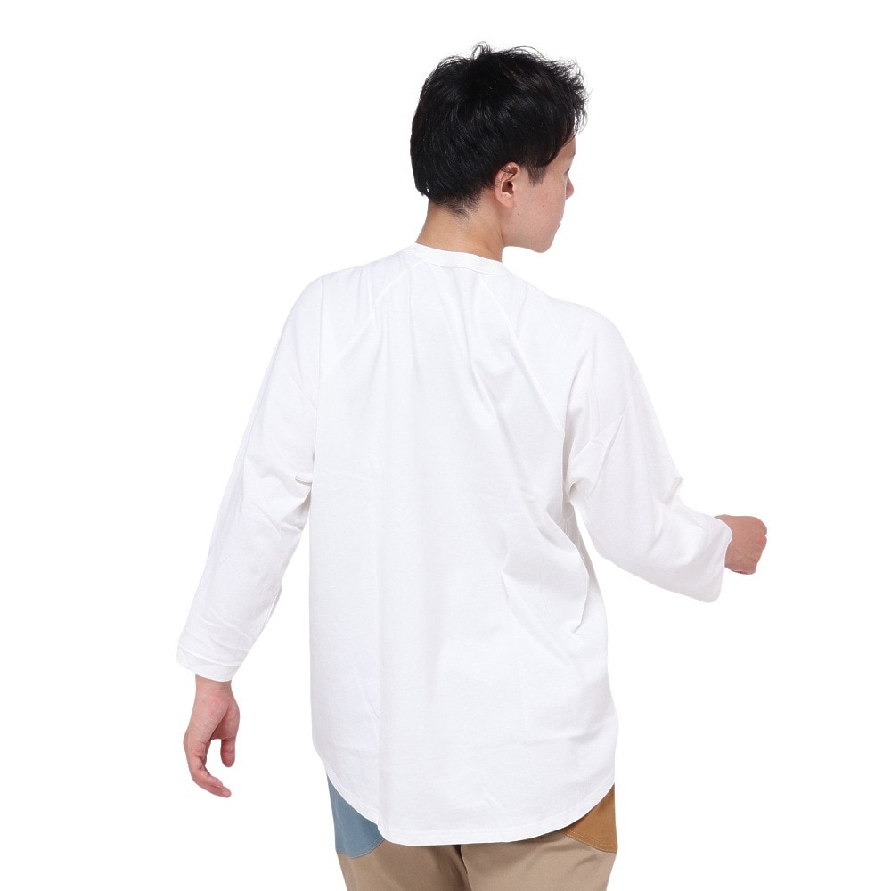 ゴースローキャラバン（GOSLOWCARAVAN）（メンズ、レディース）USA/C 祭 8分袖 ルーズベースボールTシャツ 321905 WHT
