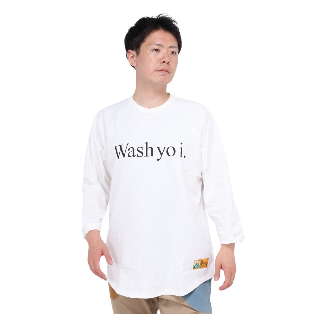 ゴースローキャラバン（GOSLOWCARAVAN）（メンズ、レディース）USA/C 祭 8分袖 ルーズベースボールTシャツ 321905 WHT