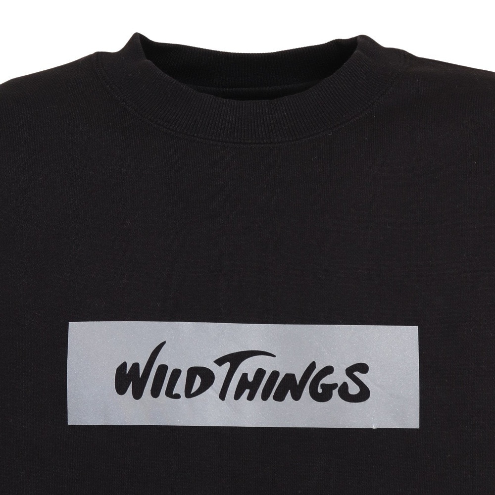 ワイルドシングス（WILD THINGS）（メンズ）スウェット トレーナー SWEAT CREW WT22136IS-BLACK