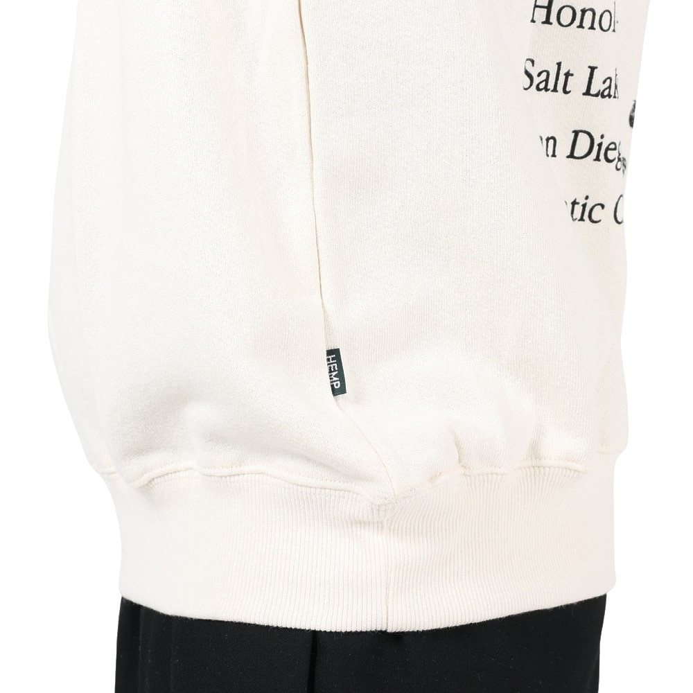 マナスタッシュ（MANASTASH）（メンズ）スウェット トレーナー CASCADE SWEATSHIRTS ヘンプツアー 792-3132007 NTL ホワイト
