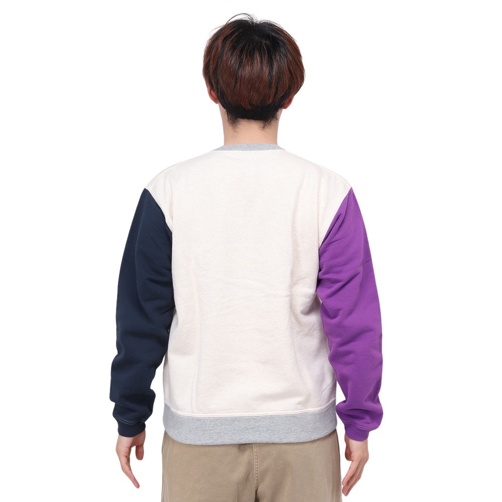チャムス（CHUMS）（メンズ）スウェット トレーナー チャムス ロゴ クルートップ CH00-1416-C091 パープル×ネイビー 裏起毛 綿100