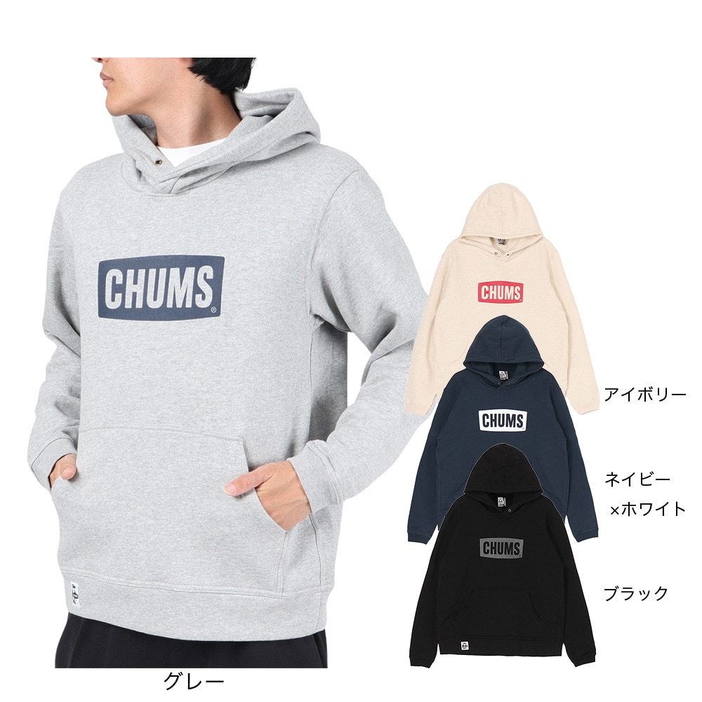 チャムス（CHUMS）（メンズ）スウェット パーカー チャムス ロゴ プルオーバー CH00-1418-W096 アイボリー 裏起毛 綿100