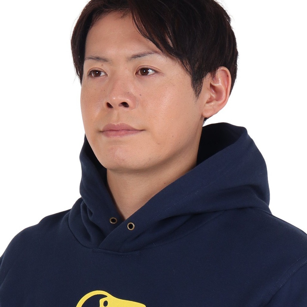 チャムス（CHUMS）（メンズ）スウェット パーカー ブービーフェイス プルオーバー CH00-1419-N098 ネイビー×イエロー 裏起毛 綿100
