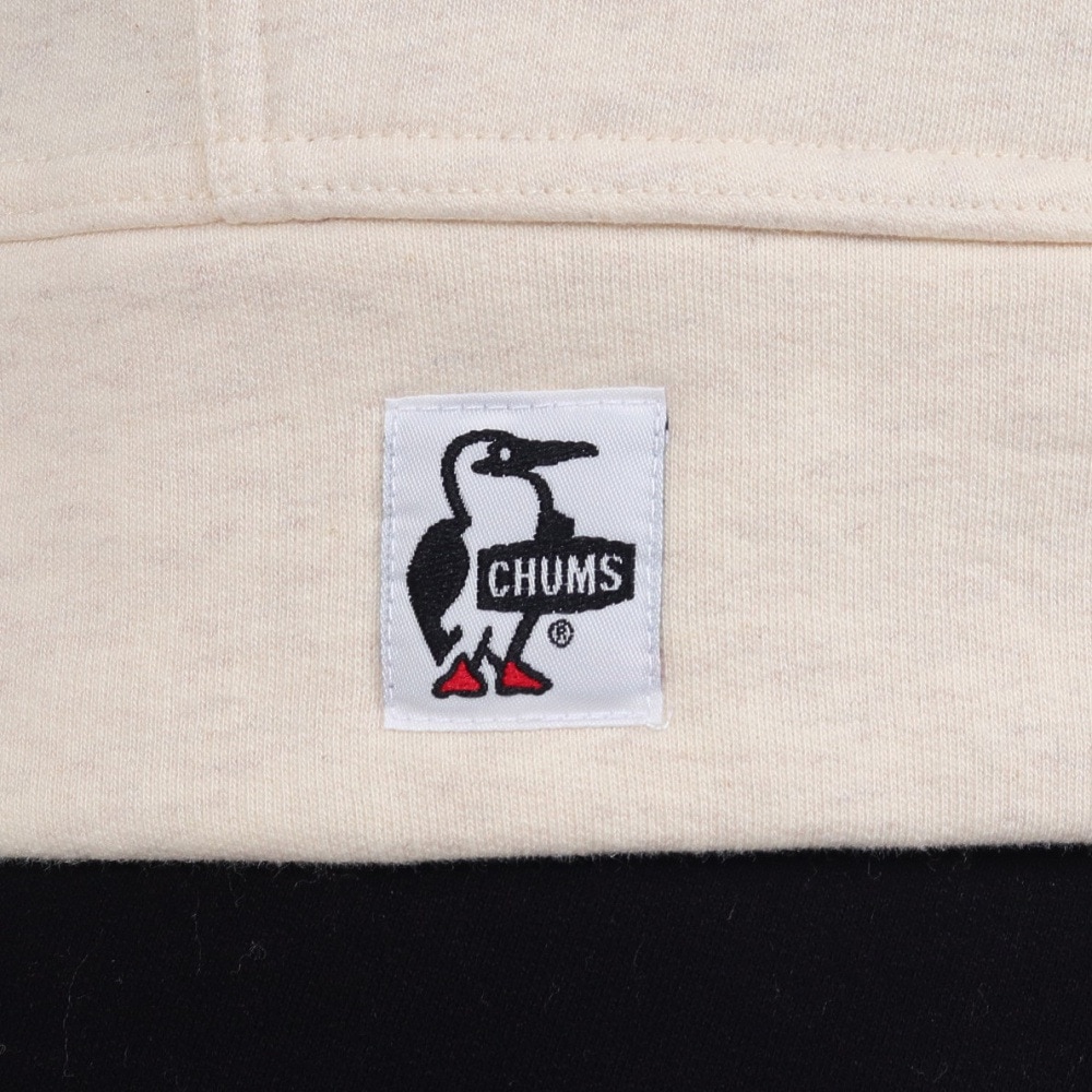 チャムス（CHUMS）（メンズ）スウェット パーカー ブービーフェイス プルオーバー CH00-1419-W095 ホワイト×ネイビー 裏起毛 綿100