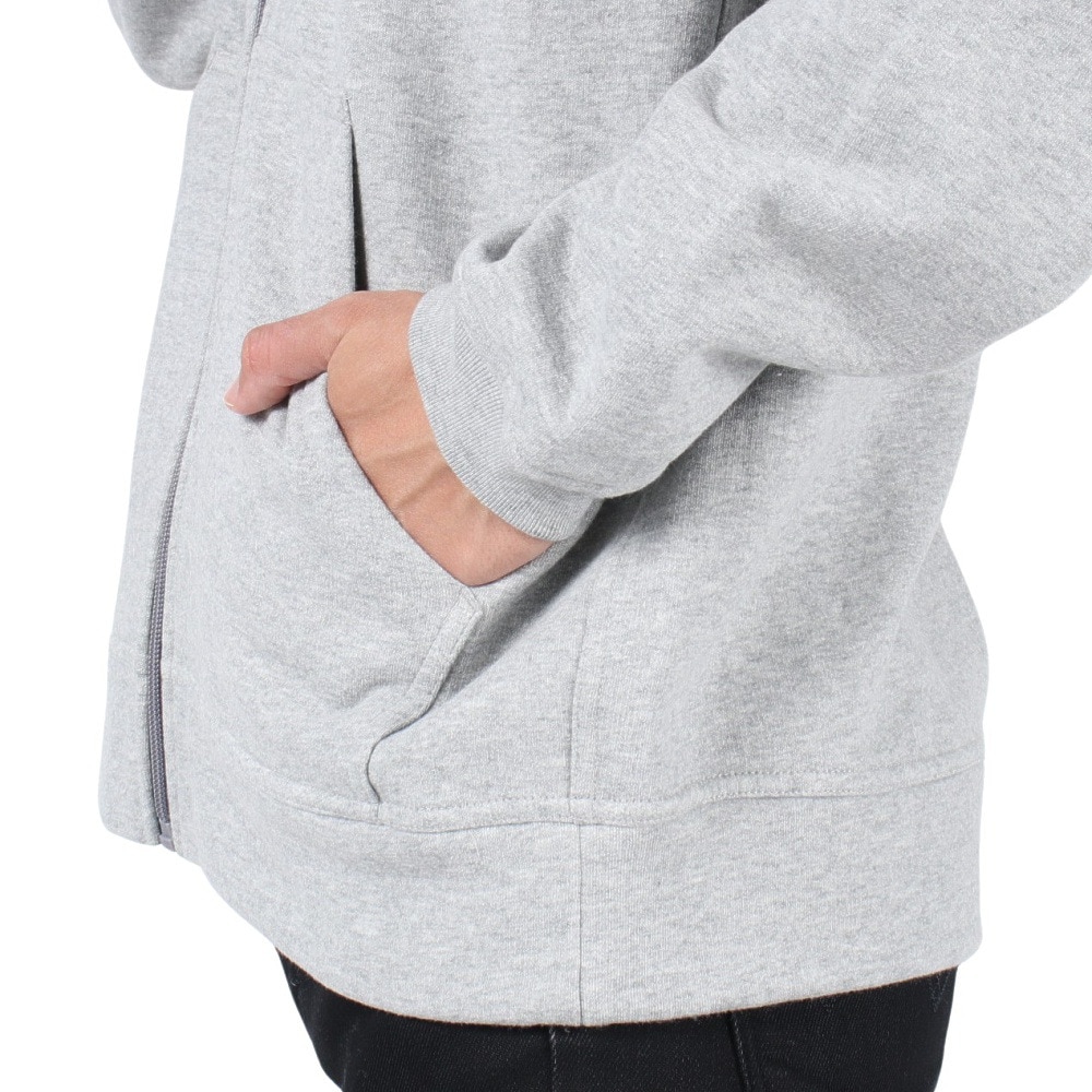 チャムス（CHUMS）（メンズ）スウェット パーカー ブービー ロゴ ジップパーカー CH00-1420-G045 チャコールグレー 裏起毛 綿100