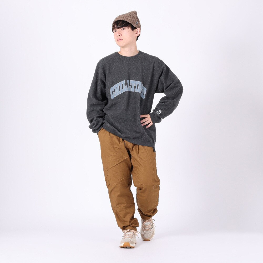 クリフメイヤー（KRIFF MAYER）（メンズ）スウェット トレーナー チルタイム起毛ひっくりクルースウェット 2323104-17 CHARCOL グレー バックプリント