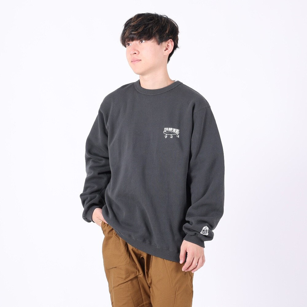 クリフメイヤー（KRIFF MAYER）（メンズ）スウェット トレーナー チルタイム起毛ひっくりクルースウェット 2323104-17 CHARCOL グレー バックプリント