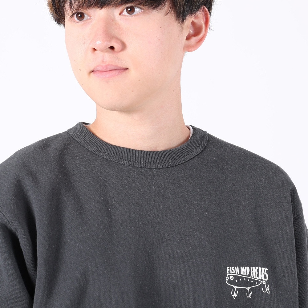クリフメイヤー（KRIFF MAYER）（メンズ）スウェット トレーナー チルタイム起毛ひっくりクルースウェット 2323104-17 CHARCOL グレー バックプリント