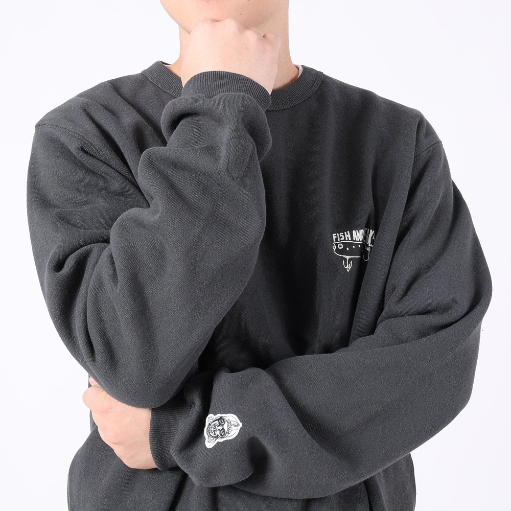クリフメイヤー（KRIFF MAYER）（メンズ）スウェット トレーナー チルタイム起毛ひっくりクルースウェット 2323104-17 CHARCOL グレー バックプリント