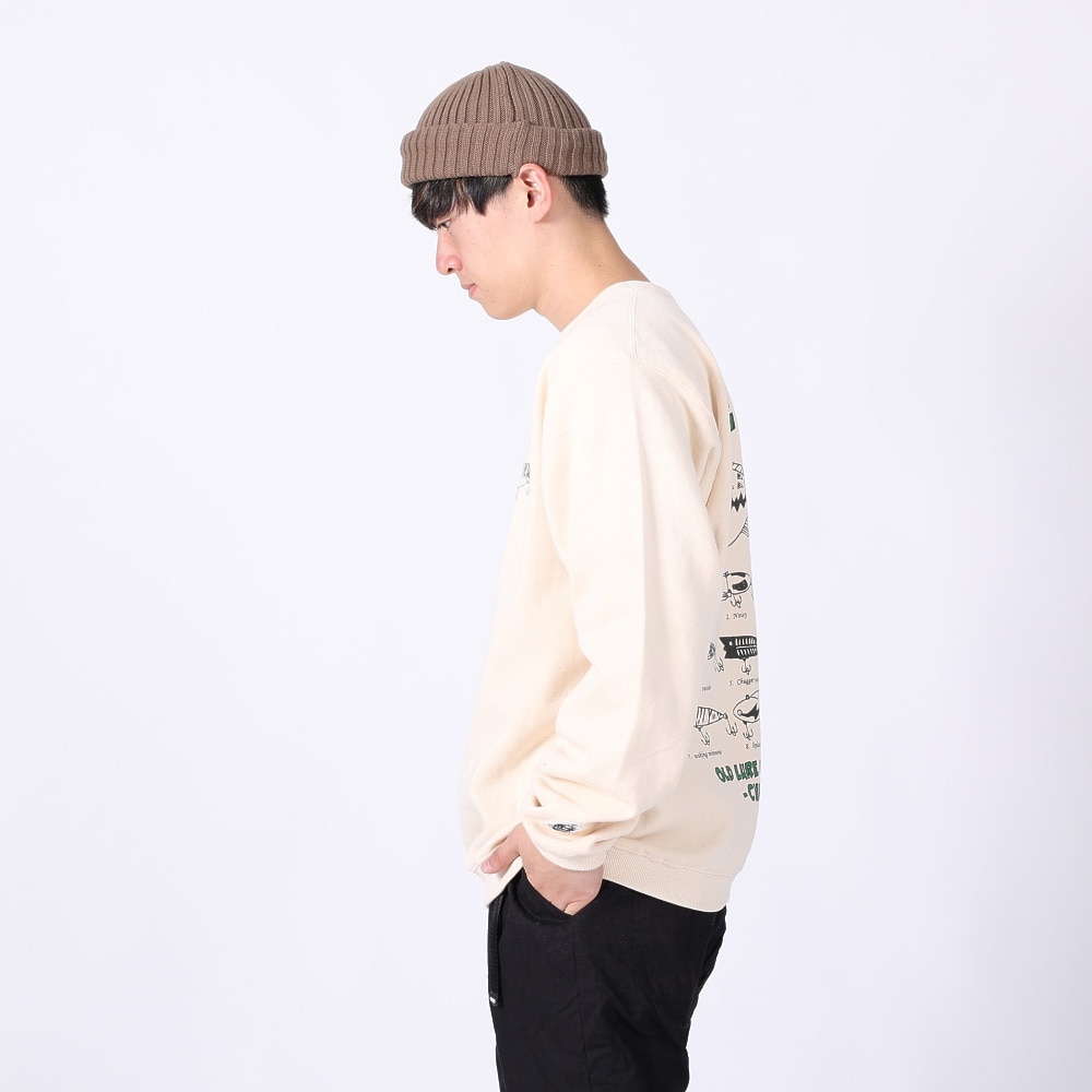 クリフメイヤー（KRIFF MAYER）（メンズ）スウェット トレーナー チルタイム起毛ひっくりクルースウェット 2323104-9 NATURAL ナチュラル バックプリント